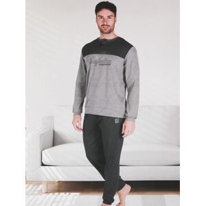 Australian Pigiama da uomo in cotone interlock bicolore Pigiami uomo Grigio taglia M