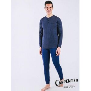 Carpenter Pigiama lungo da uomo misto cotone Pigiami uomo Blu taglia L