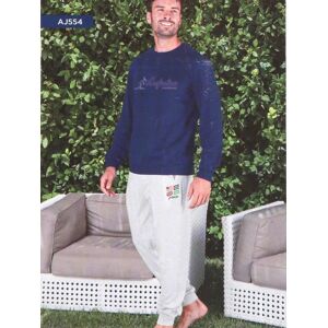 Australian Pigiama lungo uomo con scritta Pigiami uomo Blu taglia XXL