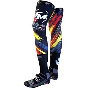 Calze Lunghe Moto Fm Racing KNEE SOCKS Hell Nero Rosso Giall taglia 43