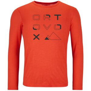 Ortovox 185 Merino Brand Outline M - maglietta tecnica - uomo Red S