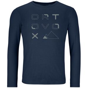 Ortovox 185 Merino Brand Outline M - maglietta tecnica - uomo Dark Blue XL