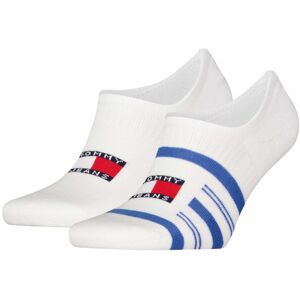 Tommy Jeans Footie Stripes - calzini corti White/Blue 39/42