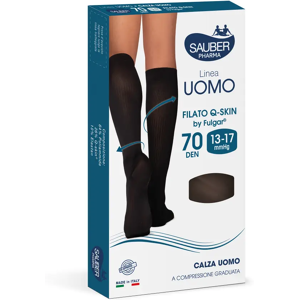 Desa Pharma Srl Calza Uomo Sauber Q-Skin 70 Denari Blu Taglia M - Compressione Graduata e Traspirabilità per Gambe Leggere