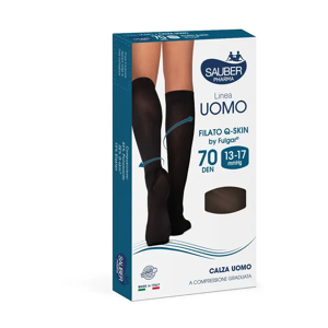 Desa Pharma Calza Uomo Q-Skin 70 Denari Blu Taglia L/XL - Linea Uomo Compressione Graduata
