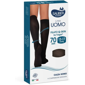 Desa Pharma Srl Linea Uomo Q-Skin Calza 70 Denari Colore Nero Taglia L/XL - Calza Uomo a Compressione Graduata