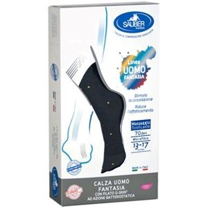 DESA PHARMA Srl Desa Pharma Sauber Calza Uomo Fantasia Q-skin 70 Den Blu Pois Gialli Taglia P