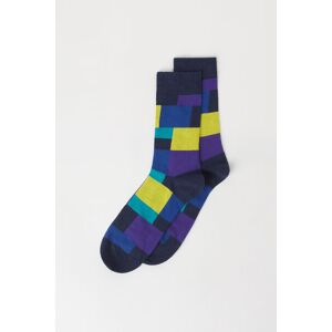 Calzedonia Calze Corte Fantasia Geometrica da Uomo Uomo Blu TU