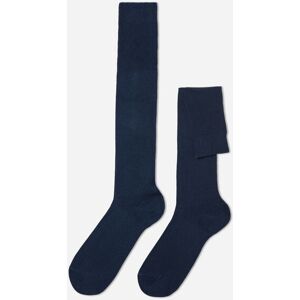 Calzedonia Calze Lunghe con Cashmere da Uomo Uomo Blu 40-41