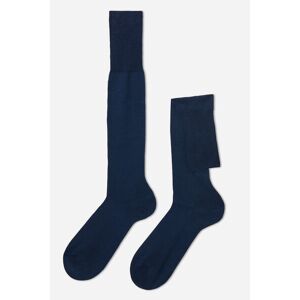 Calzedonia Calze Lunghe in Filo di Scozia da Uomo Uomo Blu 12M