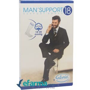 GLORIA Med Man'Support 18-20 mmHg Gambaletto Cotone Nero Taglia 6°