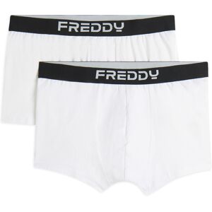 Freddy Pack 2 boxer uomo con elastico jacquard e logo a contrasto Bianco Uomo Medium