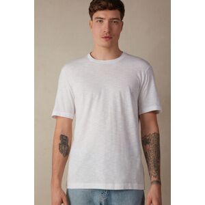 Intimissimi T-shirt in Cotone Fiammato Uomo Bianco Taglia M