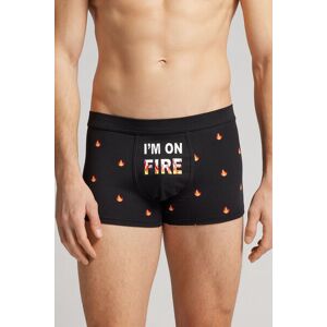 Intimissimi Boxer Fiamme in Cotone Supima® Elasticizzato Uomo Nero Taglia 5