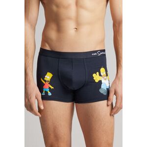 Intimissimi Boxer The Simpsons Homer e Bart in Cotone Supima® Elasticizzato Uomo Blu Taglia 4