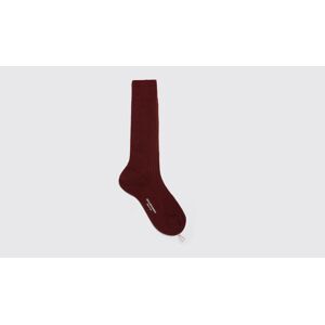 Scarosso Burgundy Wool Calf Socks - Uomo Calze Borgogna - Lana Merino 42-43