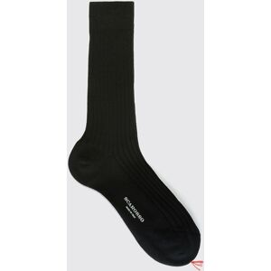 Scarosso Black Wool Calf Socks - Uomo Calze Nero - Lana Merino 40-41