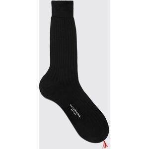 Scarosso Black Cotton Calf Socks - Uomo Calze Nero - Cotone 40-41