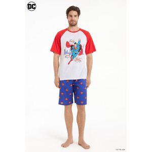 Tezenis Pigiama Corto in Cotone con Stampa Superman Uomo Blu Tamaño L