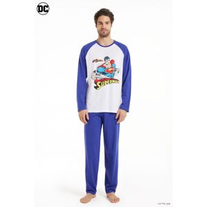 Tezenis Pigiama Lungo in Cotone con Stampa Superman Uomo Blu Tamaño XL