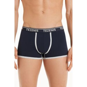 Tezenis Boxer in Cotone Bordi a Contrasto con Logo Uomo Blu Tamaño S