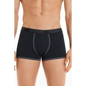 Tezenis Boxer in Cotone Bordi a Contrasto con Logo Uomo Nero Tamaño XXL