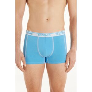 Tezenis Boxer in Cotone Cuciture a Contrasto con Logo Uomo Blu Tamaño XL