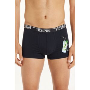 Tezenis Boxer in Cotone Stampato Bordi a Contrasto con Logo Uomo Nero Tamaño M