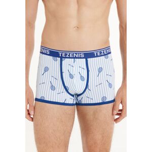 Tezenis Boxer in Cotone Stampato Bordi a Contrasto con Logo Uomo Stampa Tamaño XL