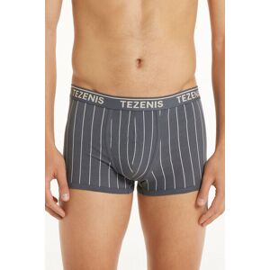 Tezenis Boxer in Cotone Stampato Bordi a Contrasto con Logo Uomo Grigio Tamaño XXL