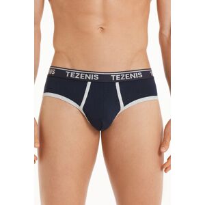 Tezenis Slip in Cotone Bordi a Contrasto con Logo Uomo Blu Tamaño M