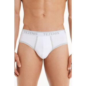 Tezenis Slip in Cotone Bordi a Contrasto con Logo Uomo Bianco Tamaño L