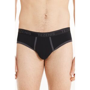 Tezenis Slip in Cotone Bordi a Contrasto con Logo Uomo Nero Tamaño L