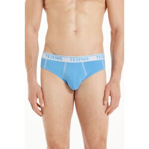 Tezenis Slip in Cotone Cuciture a Contrasto con Logo Uomo Blu Tamaño L