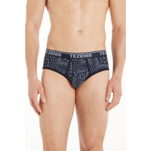 Tezenis Slip Cotone Stampato con Logo Uomo Blu Tamaño M