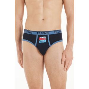 Tezenis Slip Cotone Stampato con Logo Uomo Blu Tamaño S