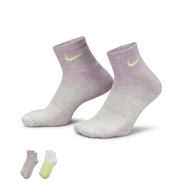 nike calze alla caviglia ammortizzate  everyday plus (2 paia) - multicolore