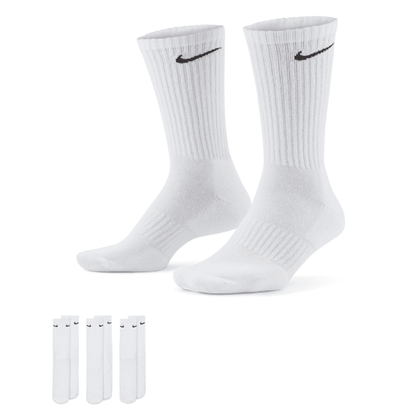 nike calze da training  everyday cushioned di media lunghezza (3 paia) - bianco