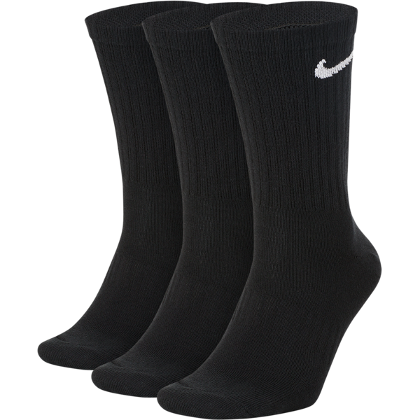 nike calze da training  everyday lightweight di media lunghezza (3 paia) - nero