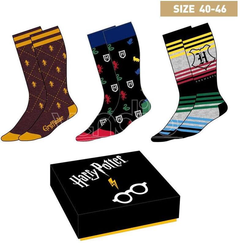 CERDA Harry Potter Set Regalo 3 Paia Di Calzini Uomo Misura 40/46 Cerdà