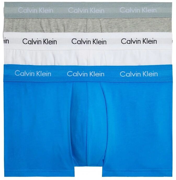 Calvin 3 Boxer Uomo Art 0000u2664g GRY HTHR WHT PLC BL_SBDD TTL PRT