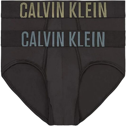 Calvin 2 Slip Uomo Art 000nb2598a A-I 22 Colore A Scelta Misura A Scelta B-SLEEK GREY/ PISTACHE LOGOS