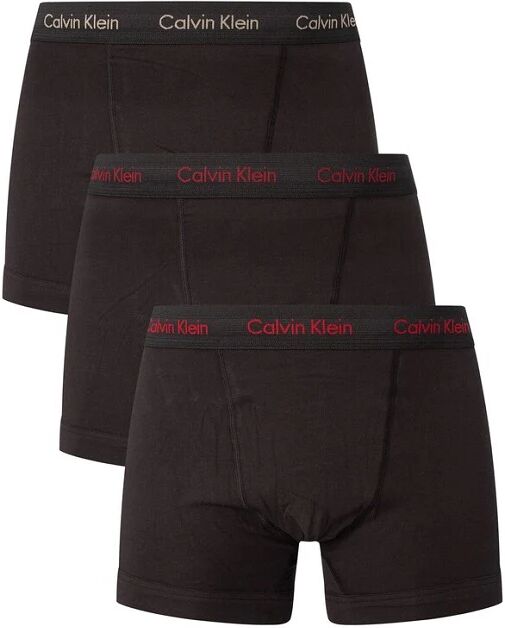 Calvin 3 Boxer Uomo Art 000nb3056a Colore E Misura A Scelta BLACK/ CHECK MARKER LOGO_BLACK/ BLK