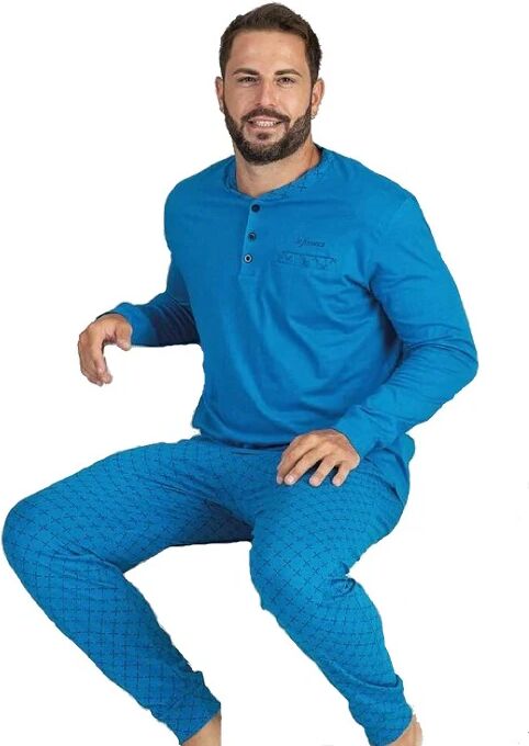 DEFONSECA Pigiama Uomo In Cotone Primaverile De Fonseca Art Dpu1054 Colore A Scelta Misura A Scelta BLU