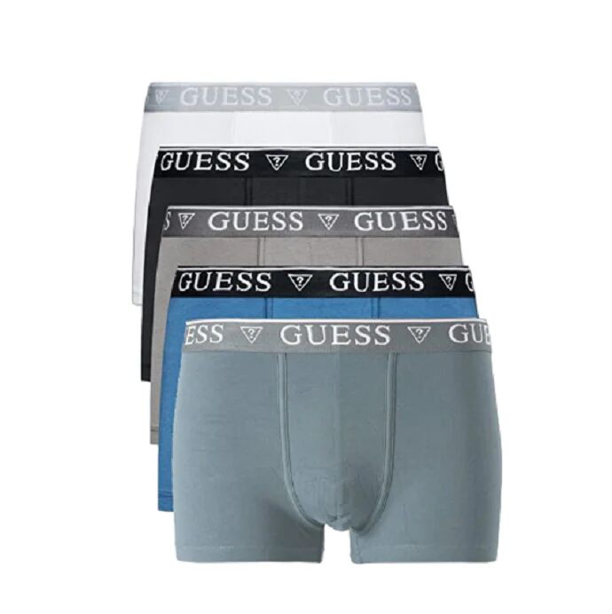 Guess Set 5 Boxer Uomo Art. U94g16 K6yw1 P-E 23 Colore Foto Misura A Scelta BLK WHT BLUE GREEN G