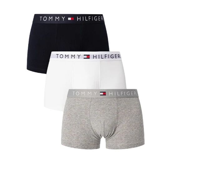 Tommy Hilfiger 3pk Boxer Uomo Art Um0um03181 GREY HTR/WHITE/DESERT SKY