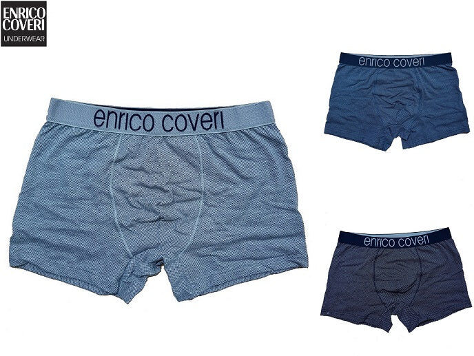 ENRICO COVERI Boxer Uomo Art Eb1620 Colore E Misura A Scelta BLU JEANS XXL