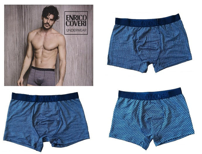 ENRICO COVERI 6 Boxer Uomo Art Eb1621 In Cotone Colore Foto Misura A Scelta 4/M UNICA