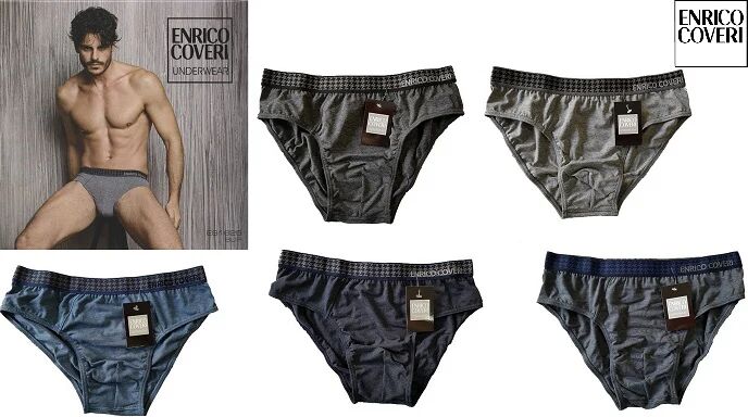 ENRICO COVERI 6 Paia Di Slip Uomo Coveri Art. Es1625 Col. Assortito Mis. A Scelta ASSORTITO XL