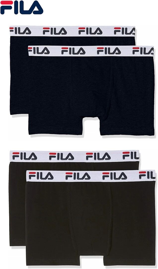 FILA 2 Boxer Uomo Art Fu5016 2 Colore E Misura A Scelta NERO M